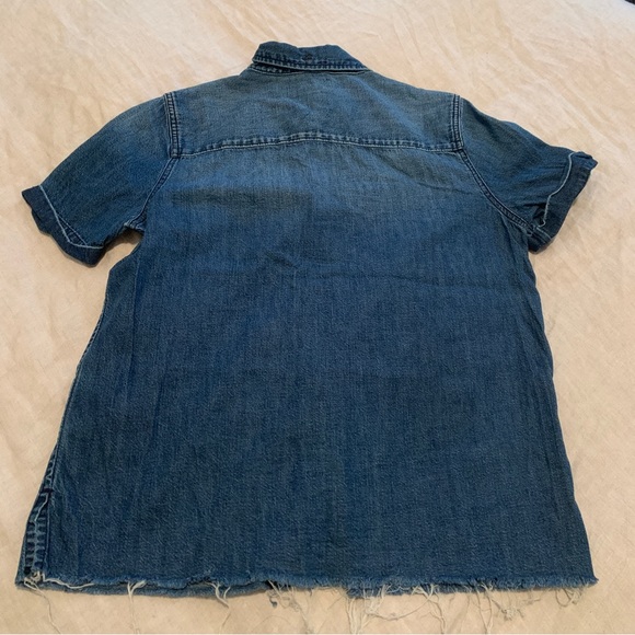 Current Elliot blue denim button up blouse - 2 -medium - Picture 3 of 13